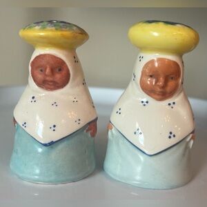 Vintage Salt & Pepper Shakers PERUVIAN Women South American W/ Hats Japan 1950s